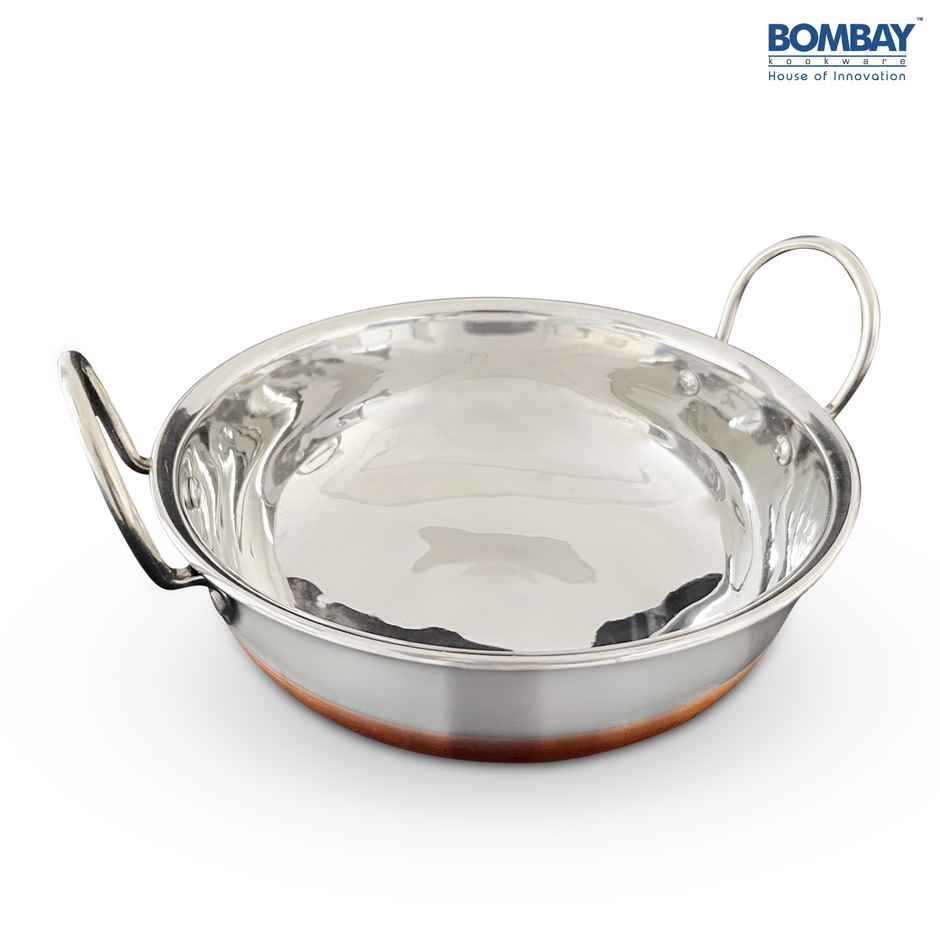 Bombay Kookware Stainless Steel Kadai With Copper Bottom (2 Ltr)