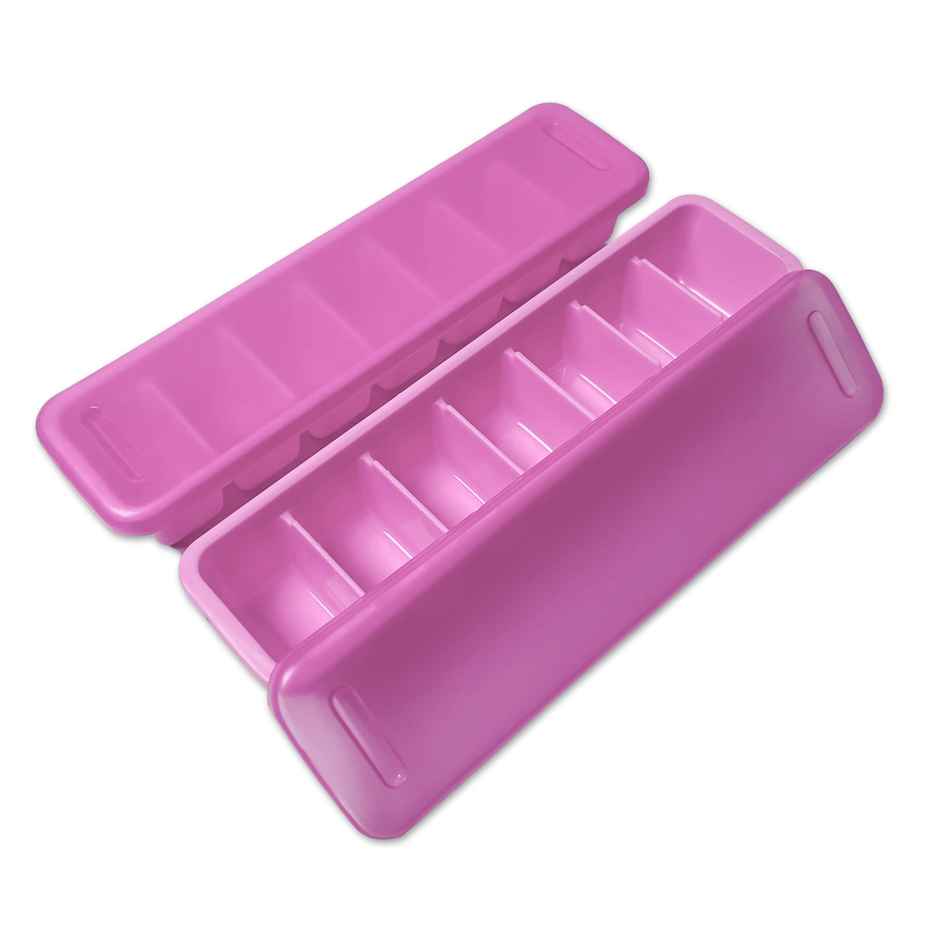 Ice Cube Tray with Lid (2 Pcs Set) (Pink)
