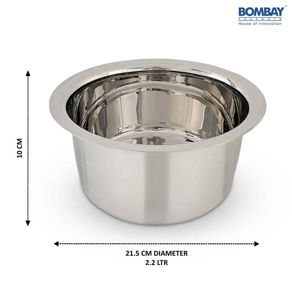 Bombay Kookware Stainless Steel Patela 2.2 Ltr With Steel Lid