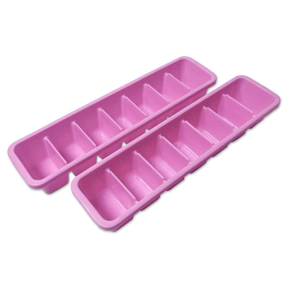 Ice Cube Tray with Lid (2 Pcs Set) (Pink)