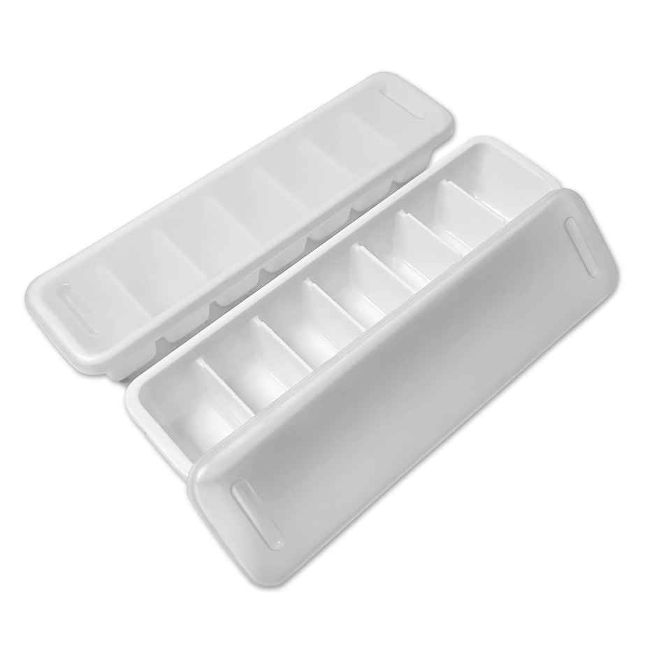 Ice Cube Tray with Lid (2 Pcs Set) (White)