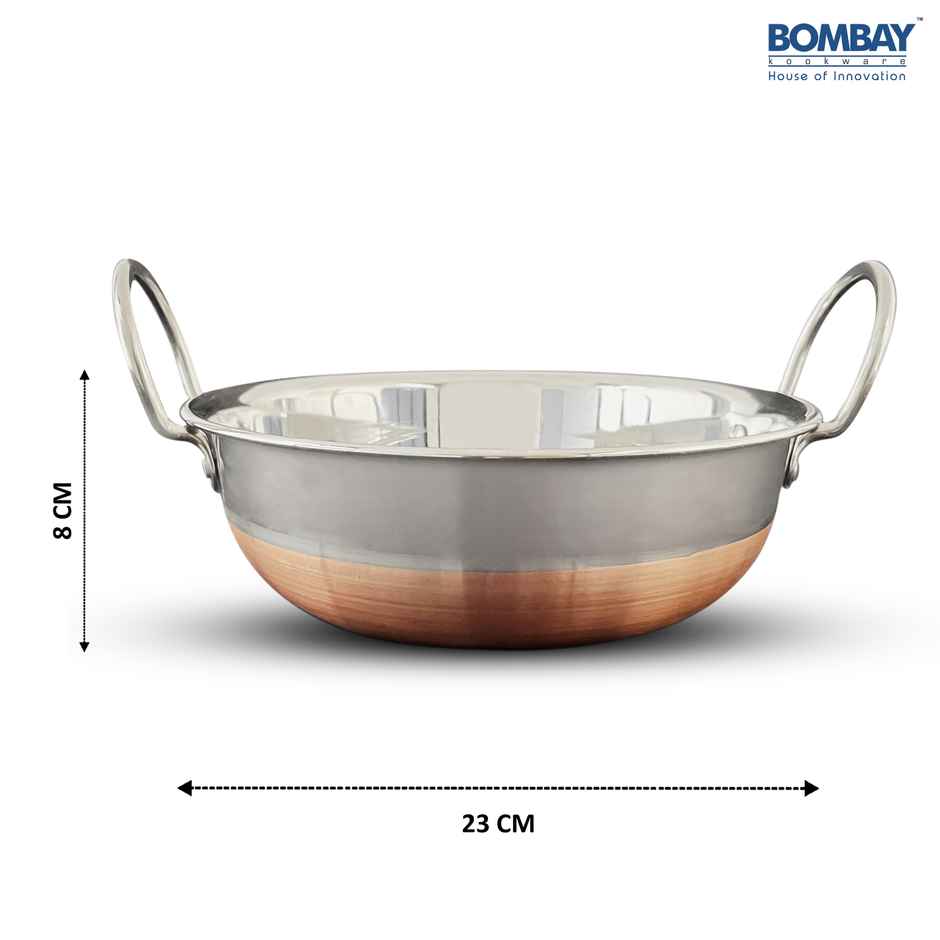 Bombay Kookware Stainless Steel Kadai With Copper Bottom (2 Ltr)