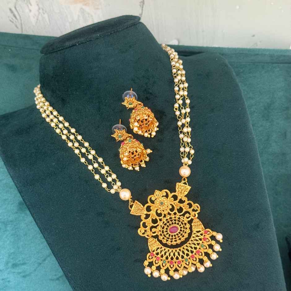 The Opal Factory Diamante work Large Pendant | earrings | Gold - Necklace-040