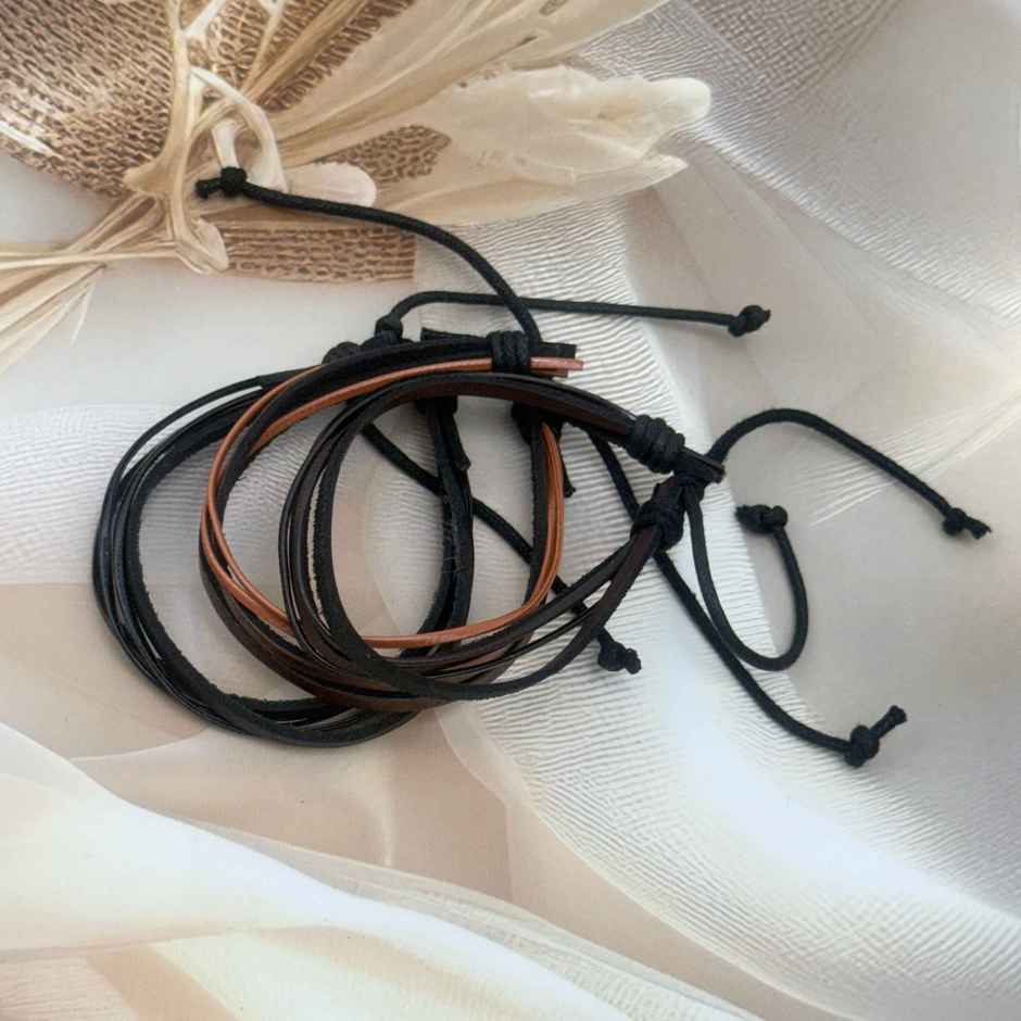 Leather Friendship Band Set | Pack of 3 | Gullak