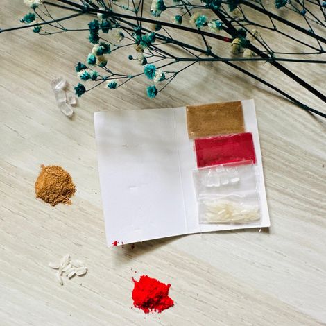 Roli Chawal Chandan Mishri Pouch Combo for Rakhi (eCraftIndia)