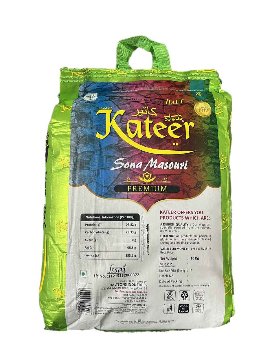 Halt Kateer Sona Masuri Raw Rice