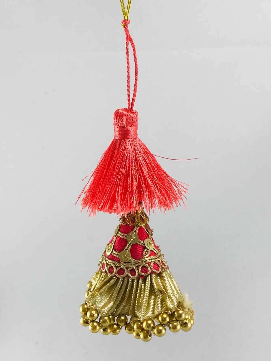 Gullak Lumba Rakhi With Brocade Tassle Rose