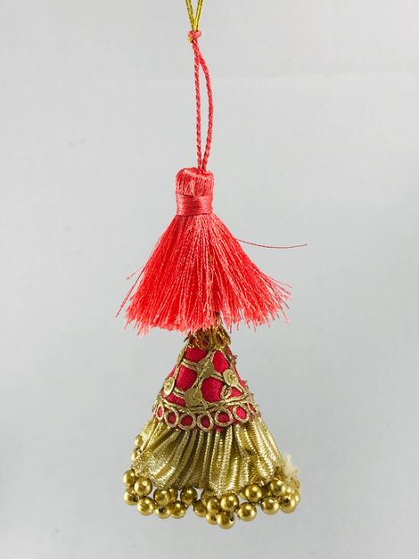 Gullak Lumba Rakhi With Brocade Tassle Rose
