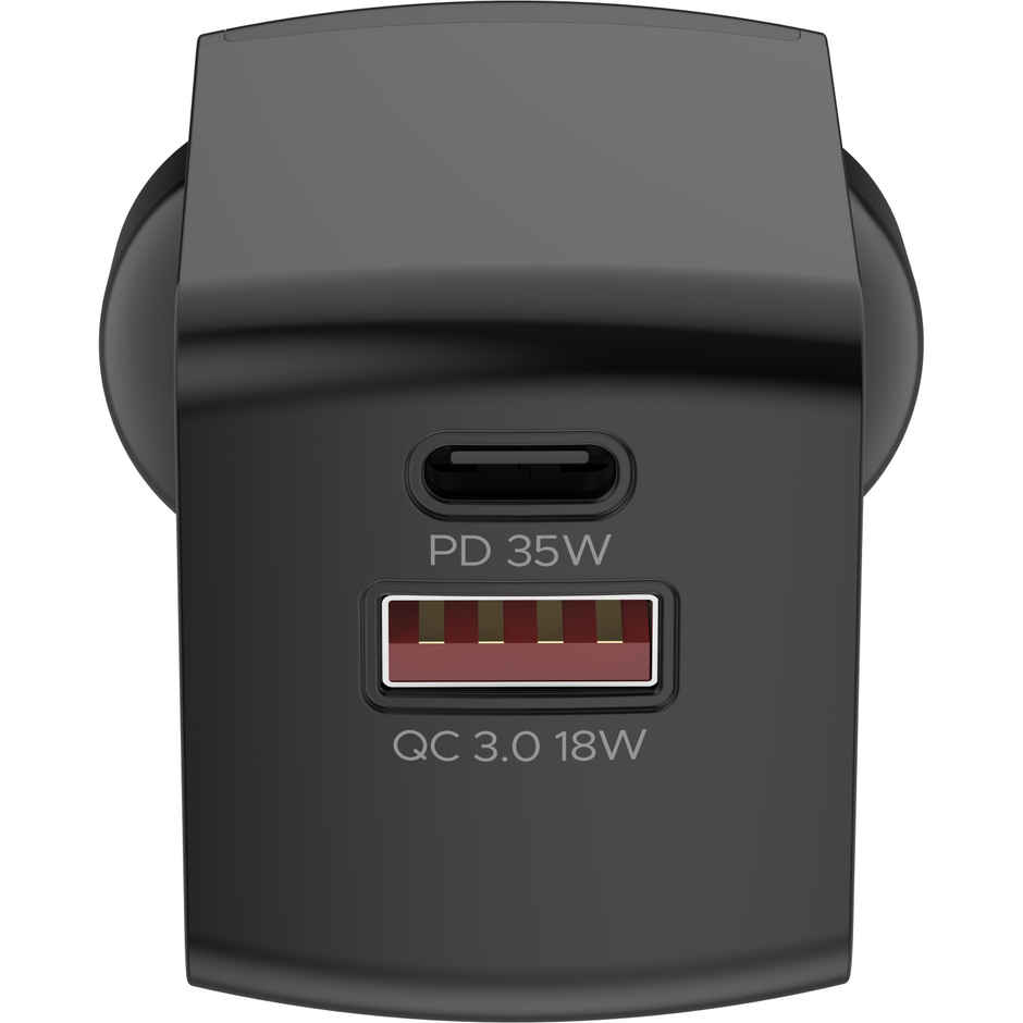 boAt 35W GaN Wall Charger w/GaN Chip Tech, Fast Charging w/PD,PPS & QC 3.0 (Sleek Black)