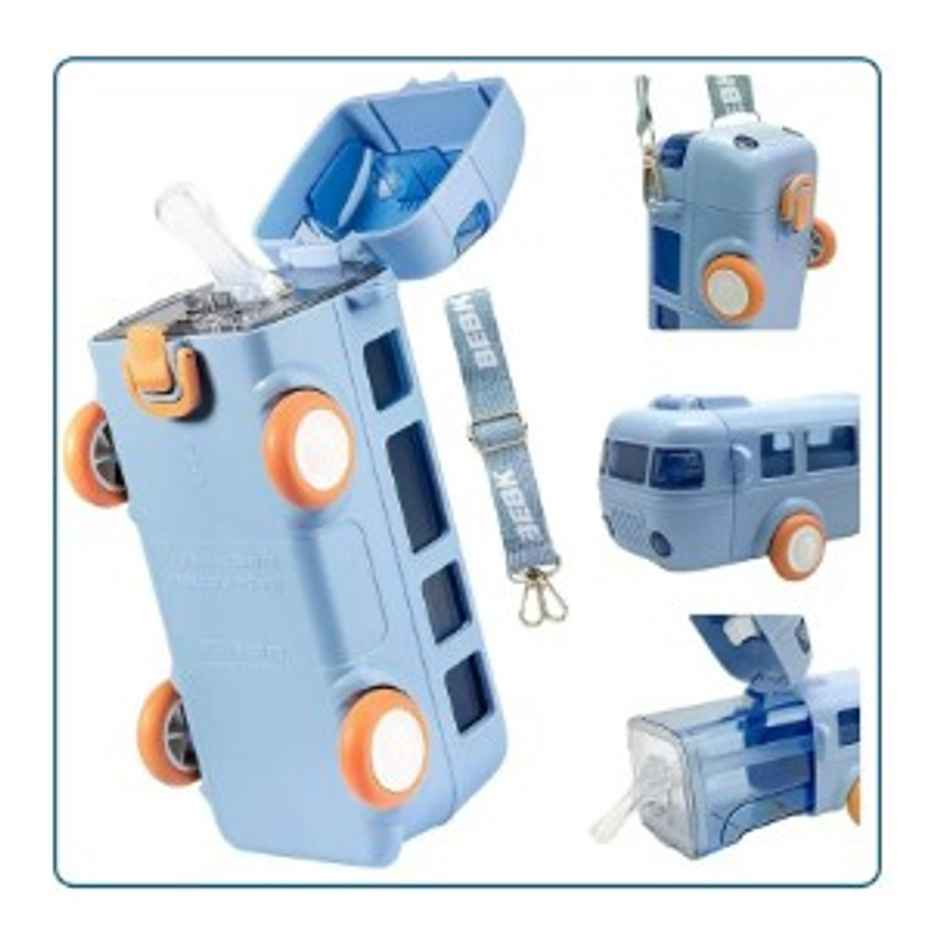 YELLOCUT Bus Water Bottle for Kids | Blue
