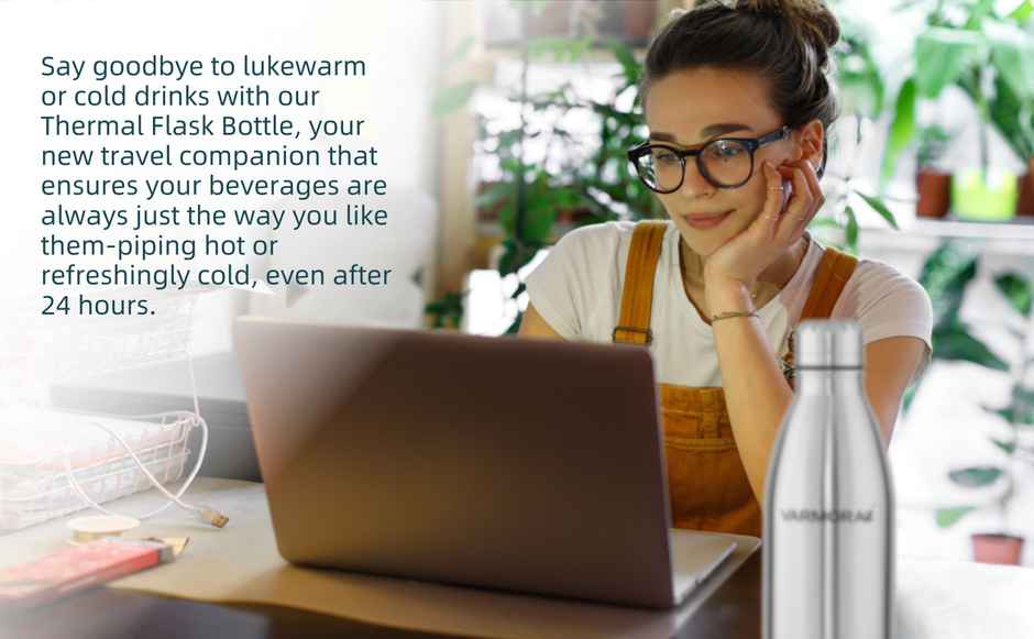 Varmora Silky Thermo Flask Water Bottle- Hot and Cold | Upto 24 Hrs- 500 ml Flask, Silver