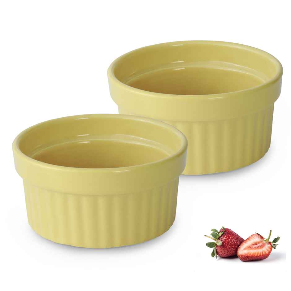 Urban Chef Ramekin Ceramic Bowl - Sea Yellow 2 Pcs | Set of 2 - 225 Each