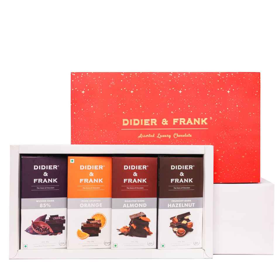 Didier & Frank Assorted Dark Chocolate Gift Box | 4 Premium Dark Chocolates