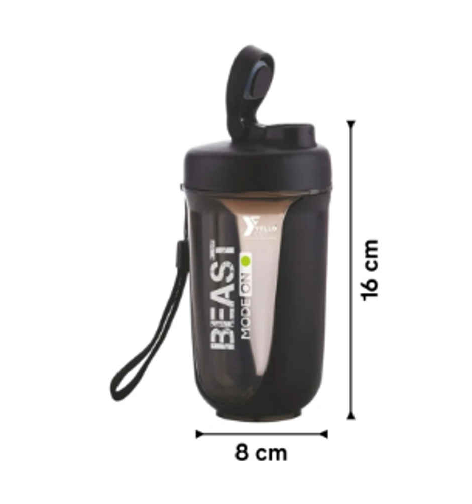 YELLOCUT Protein Shaker | Black | 500 ml