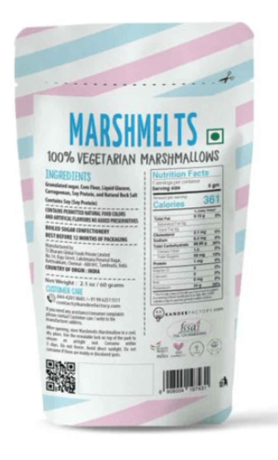 Veg Marshmelts Marshmallow - Assorted Fruit Flavour