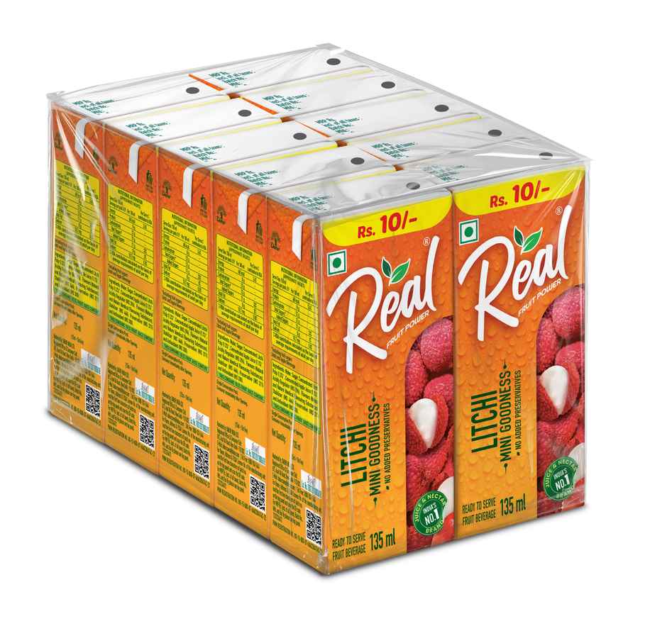 Real Fruit Power Litchi Juice | Pack of 10
