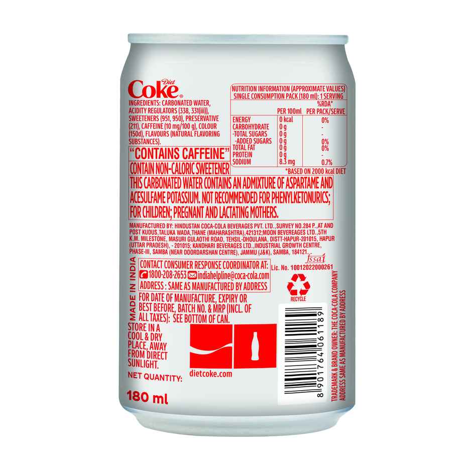 Coca-Cola Diet Coke Soft Drink Can | No Calories & Fizzy