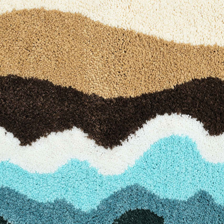 Saral Home Wave Super Soft Microfibre Door Mat 38x60 cm Anti Skid