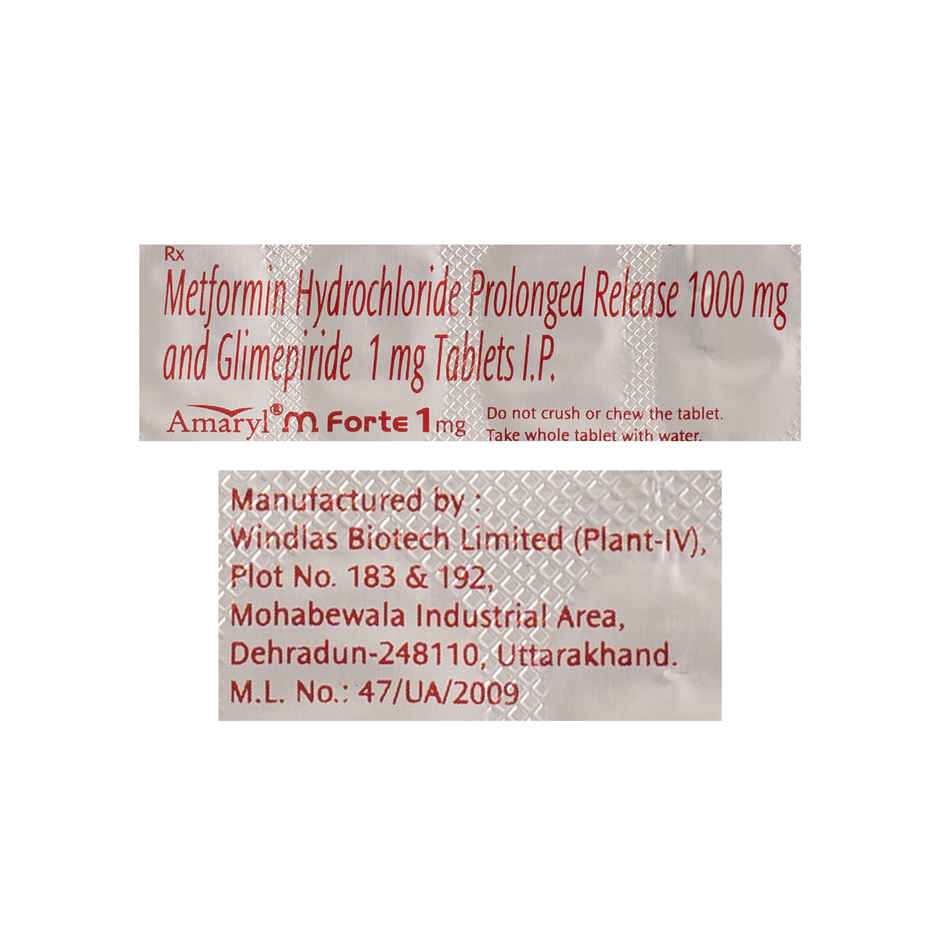 Amaryl M Forte 1mg Tablet PR