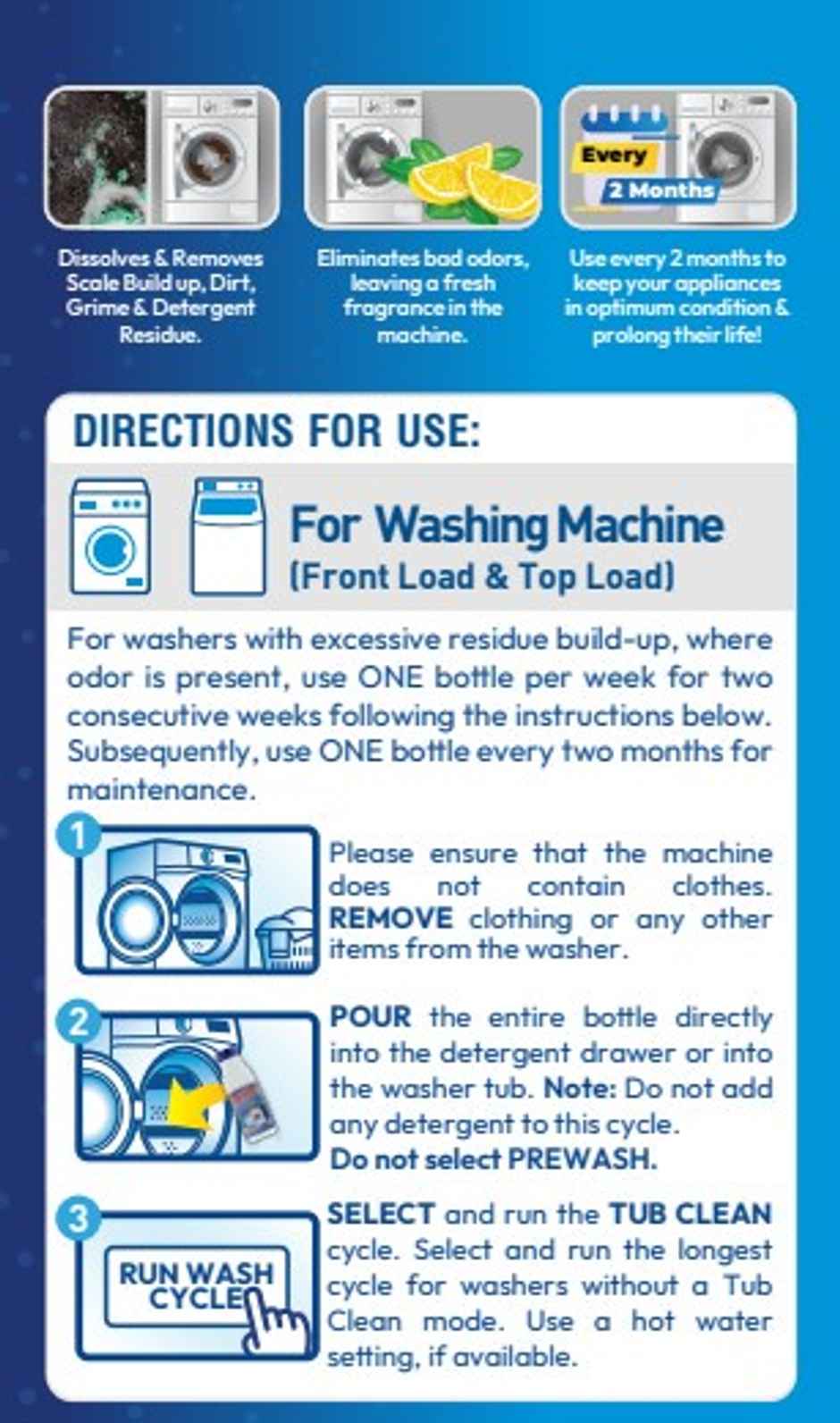 Fortune Washing Machine Cleaner & Descaler Liquid