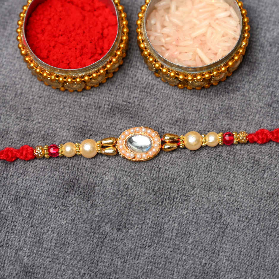 Aurum Oval Shape Pendant Rakhi - Elegant Design