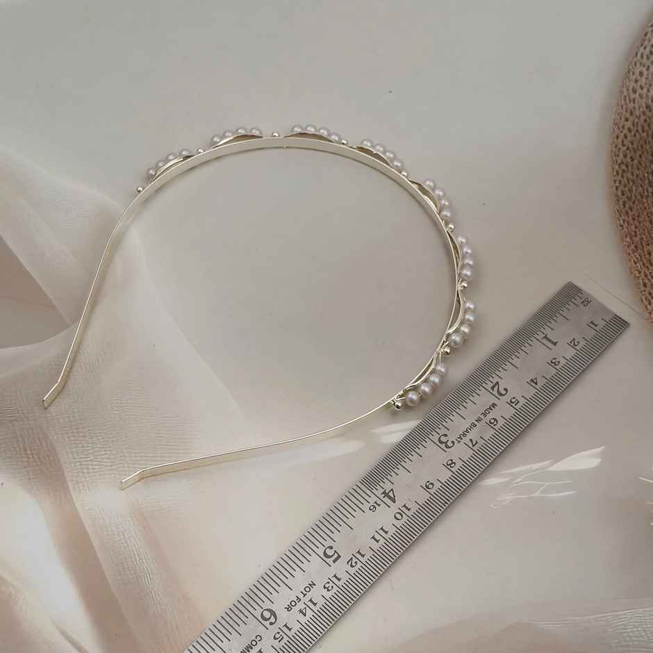 The Opal Factory Hair Accessories | Wavy Pearl Tiara Thin Headband