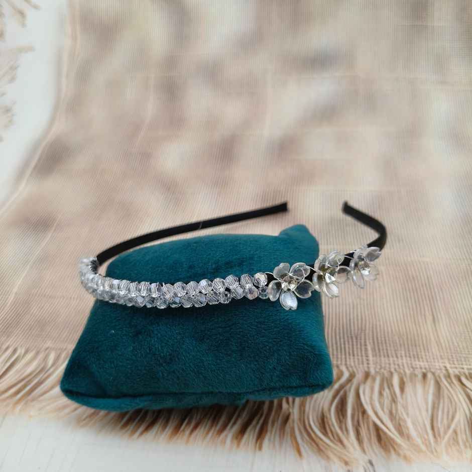 The Opal Factory Hair Accessories | Silver Crystal Flower Hair B&