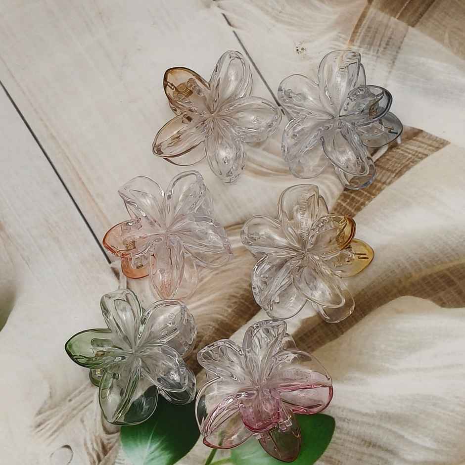 The Opal Factory Hair Accessories |Mini Crystal Flower Hair Clips | Trunslucent Multi