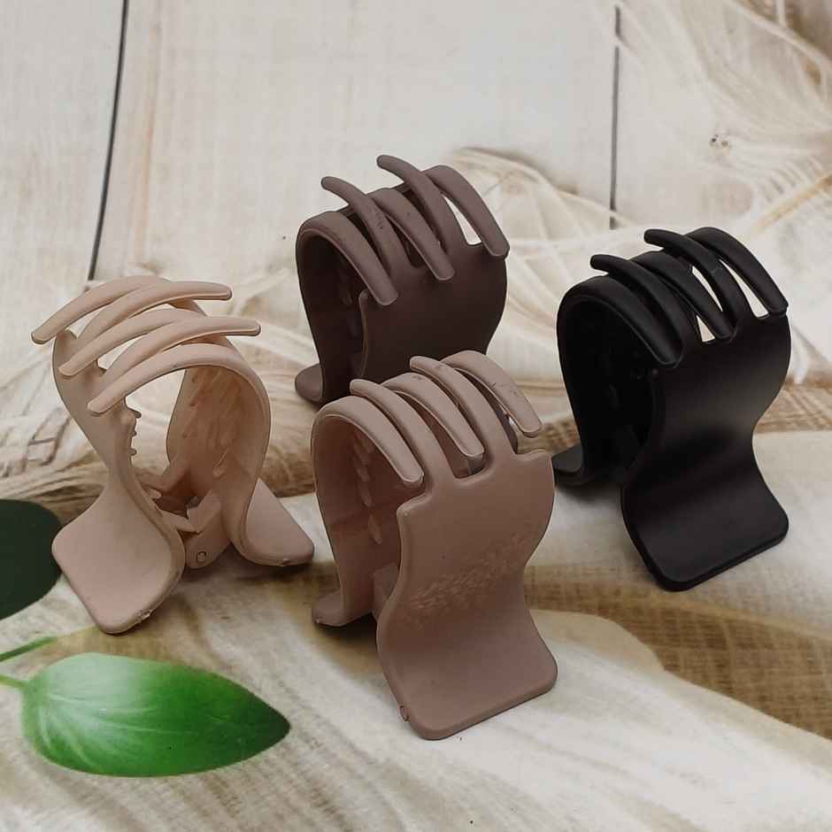 The Opal Factory Hair Accessories | Cross Medium Matte Hair Clips | Pack of 4