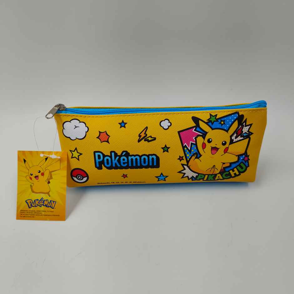Striders Pokemon School Pencil Case for Boys & Girls | Triangle Shape, Cute Kids Stationery Bag