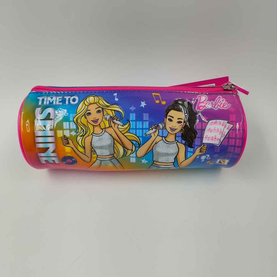 Striders Barbie Round Pencil Pouch - Cute School Stationery Bag for Kids & Teens
