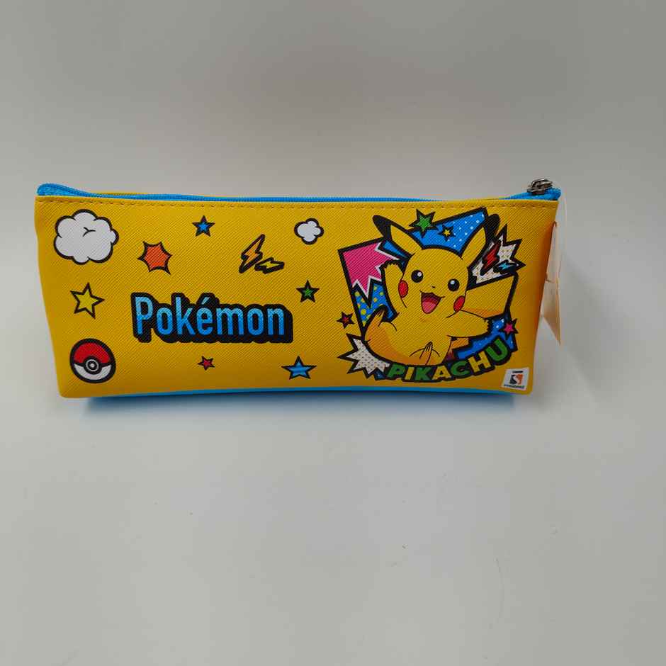 Striders Pokemon School Pencil Case for Boys & Girls | Triangle Shape, Cute Kids Stationery Bag