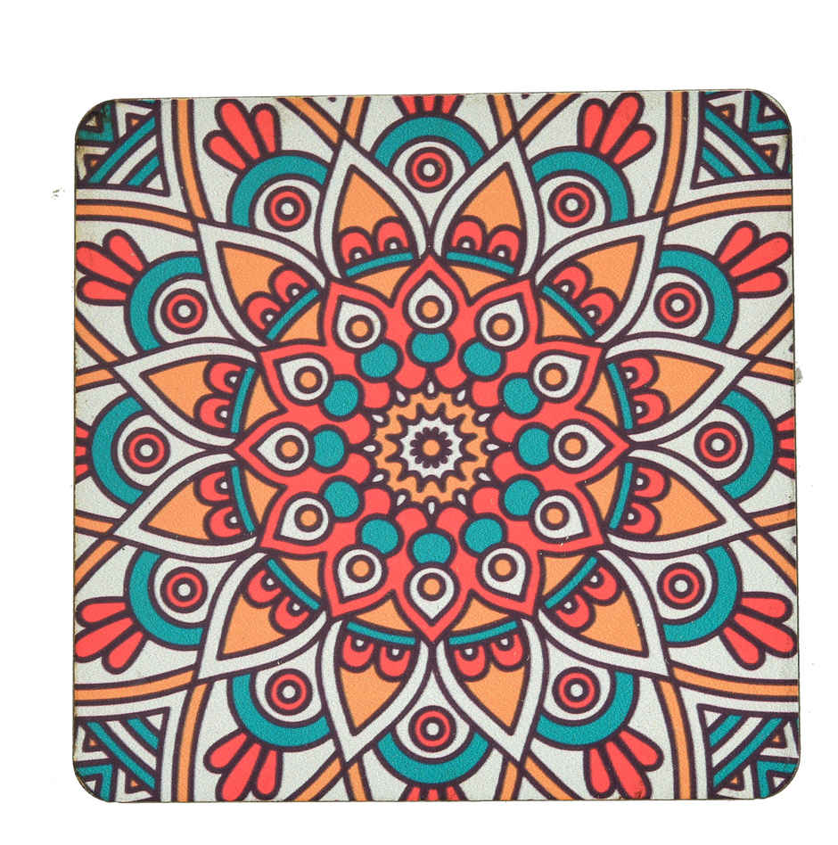 OGGN Vista Square Wooden Printed Coaster - 4 inch