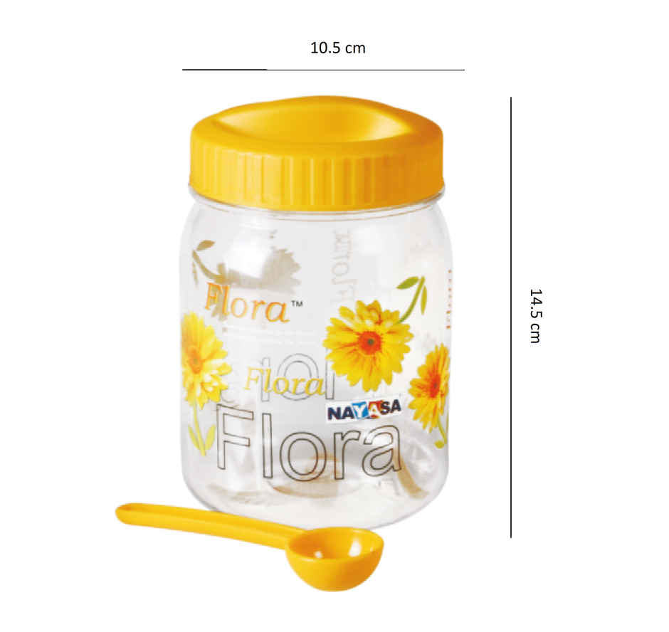 Nayasa Barni 1 kg- 1.5 L BPA Free Food Grade Airtight Kitchen Storage Stackable Containers | Yellow