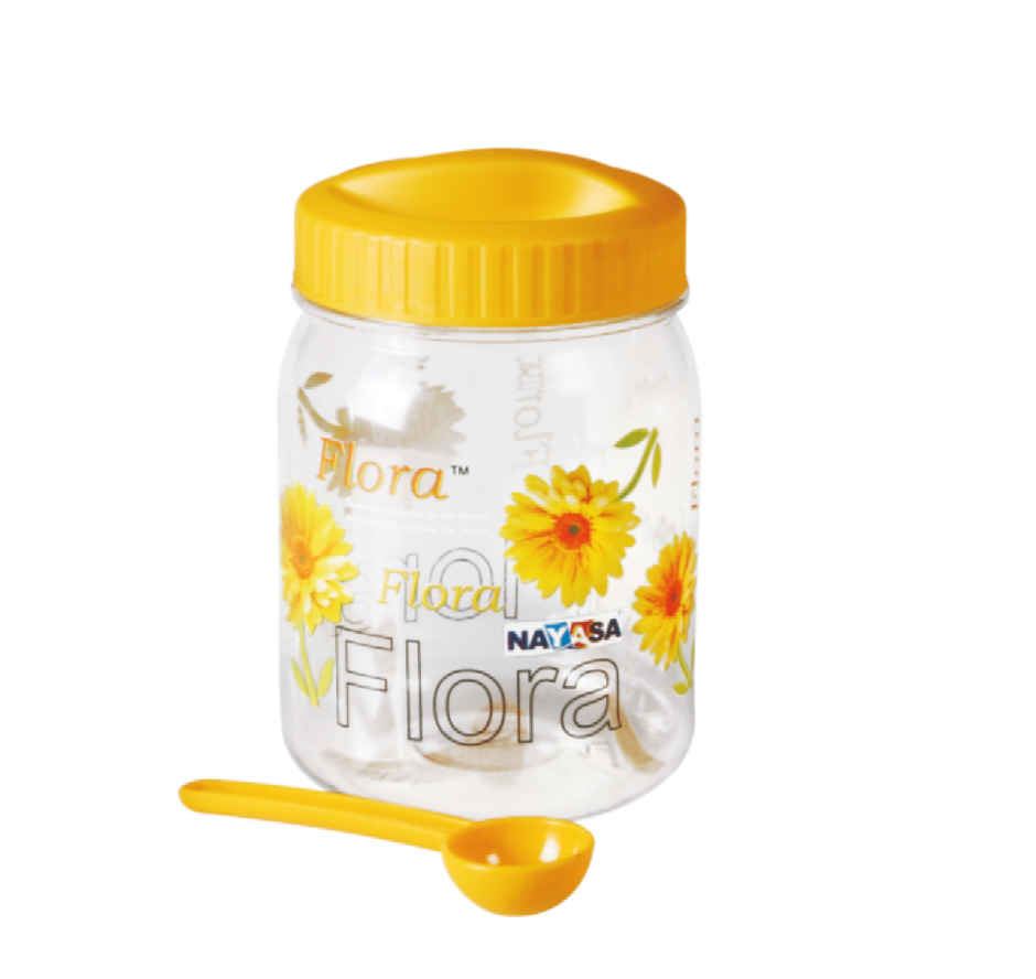 Nayasa Barni 1 kg- 1.5 L BPA Free Food Grade Airtight Kitchen Storage Stackable Containers | Yellow