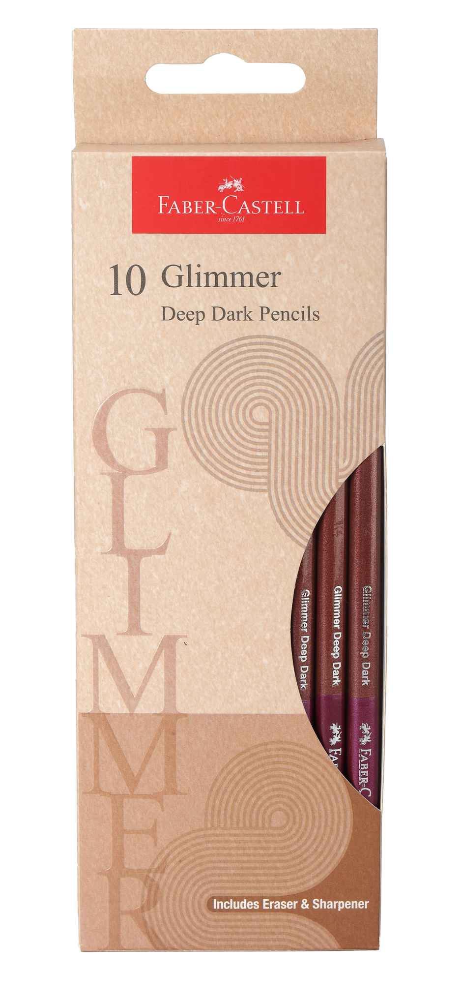 Faber-Castell Glimmer Deep Dark Graphite Pencil With Eraser And Sharpener