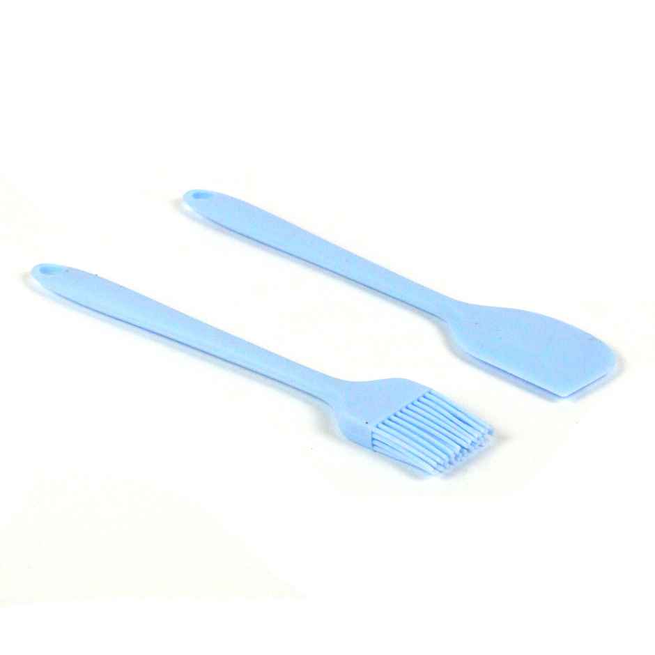 Kvg Silicon Spatula N Brush Set Blue