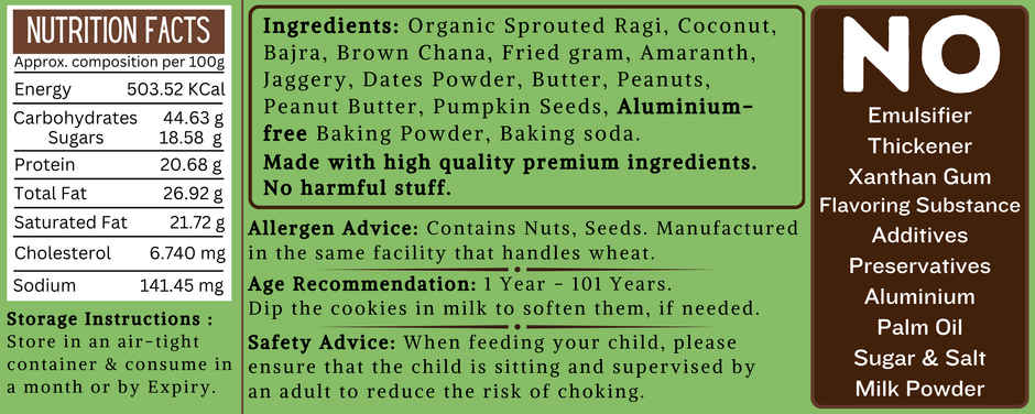 Tummy Friendly Millet Cookies COCONUT | Healthy Biscuits | Organic Farm Ragi No Junk No Secret