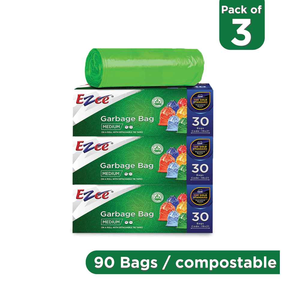 Ezee Premium Garbage Bag Medium | 19 x 21 Inch | Eco Friendly & Compostable