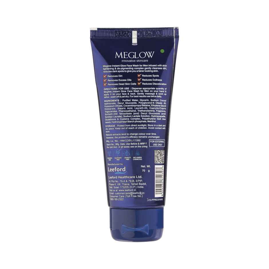 Meglow Skin Brightening Men Face Wash | Lightening Formula | Clear | Radiant Skin