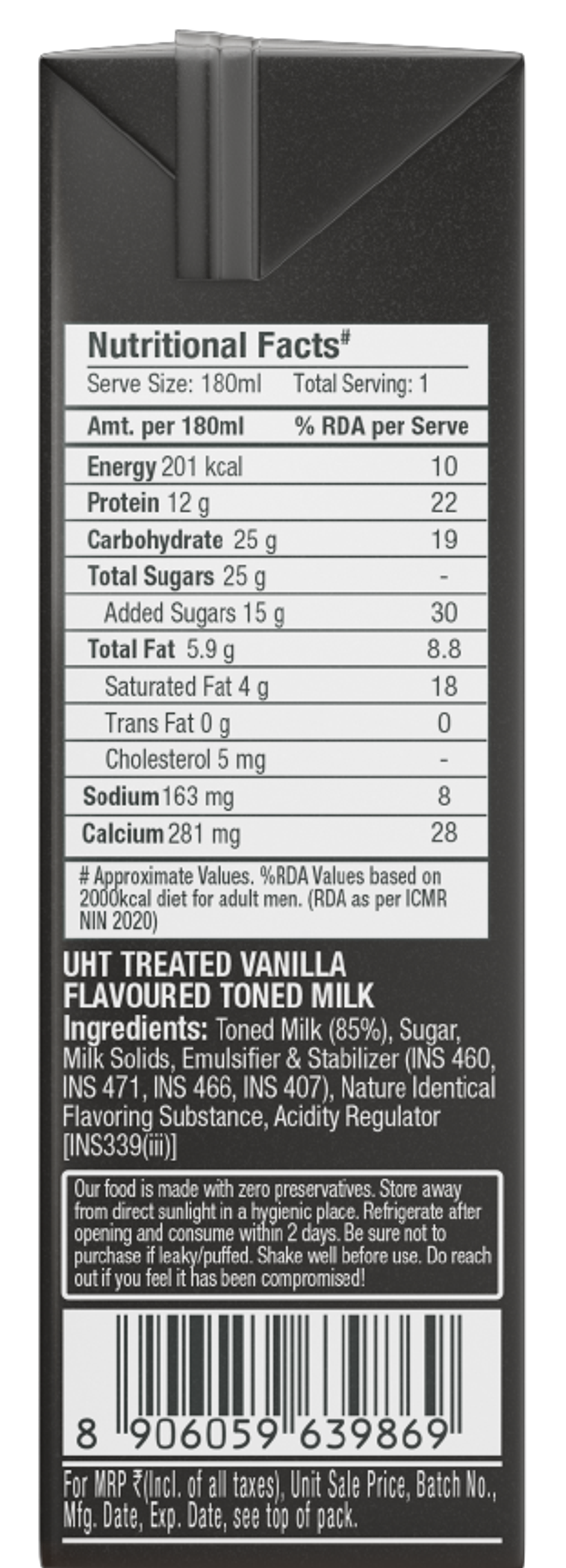 Epigamia 12g Protein Milkshake, Vanilla