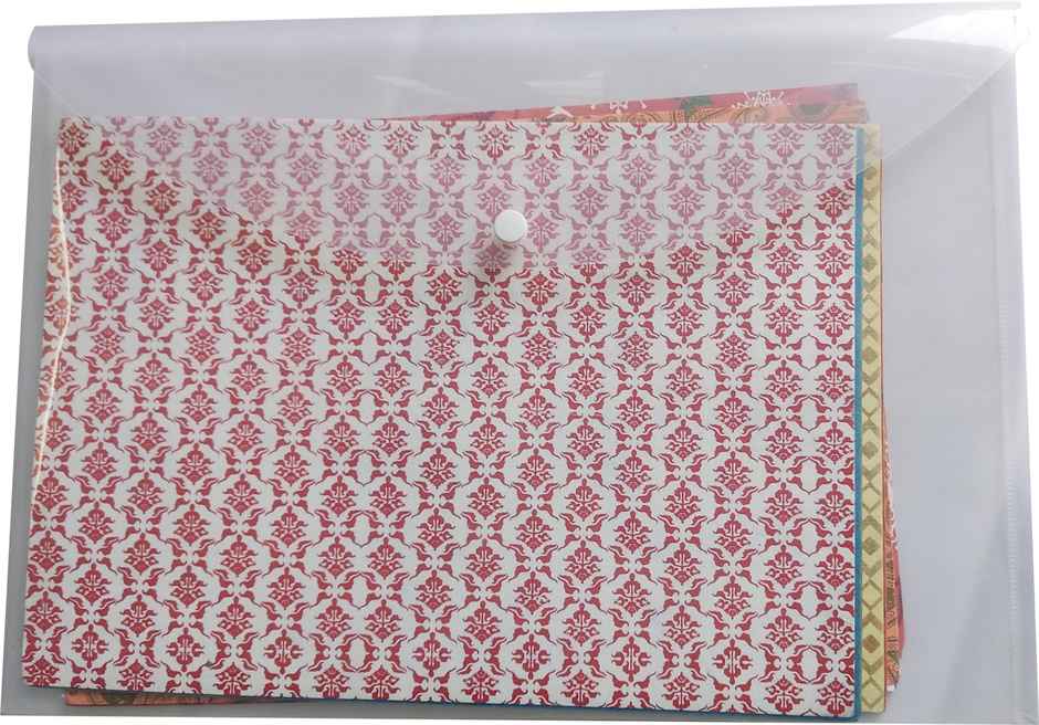 Worldone My Clear Bag Button File Folder -Assorted