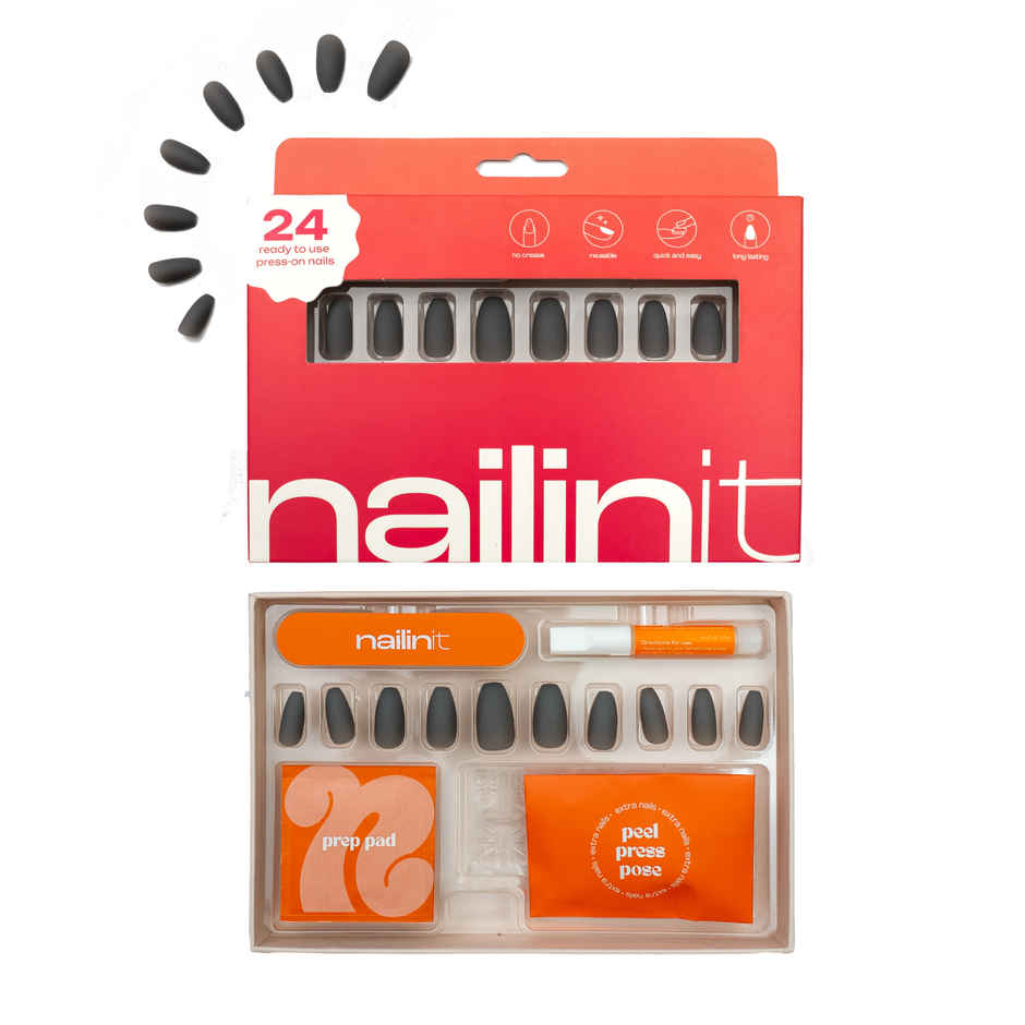 Nailinit Ash Grey Press On Nails