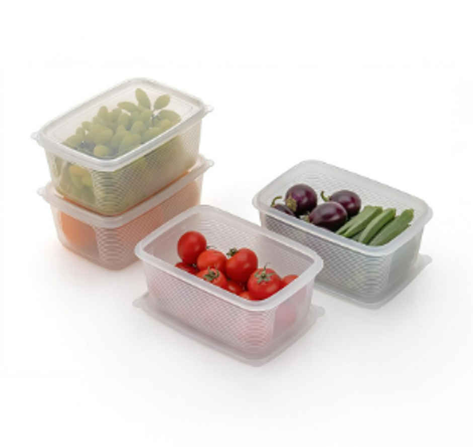 YELLOCUT Fridge Plastic Storage Box Set | Transparent, 1800 ml