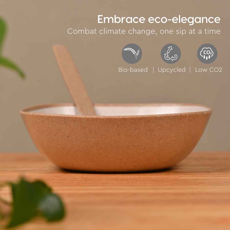 Eha Earth-Friendly Multipurpose Bowls | 600 ml | Made With Rice Husk Biocomposite | Set Of 6