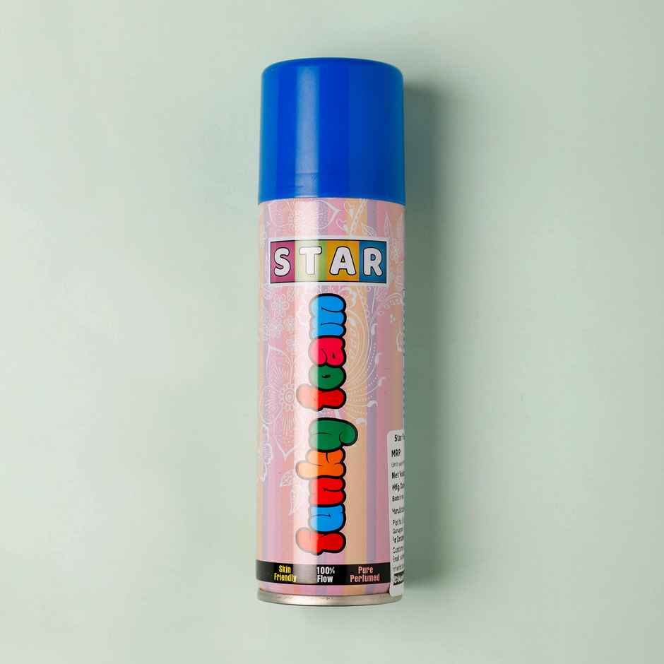 Star Funky Foam Spray for Holi Party and Celebration | Blue | Pichai