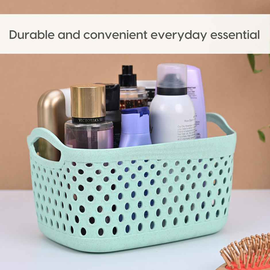 Eha Earth Friendly Multipurpose Basket|Made With Rice Husk - Bamboo Fibers|Set Of 3|Azur-Inno-Cele