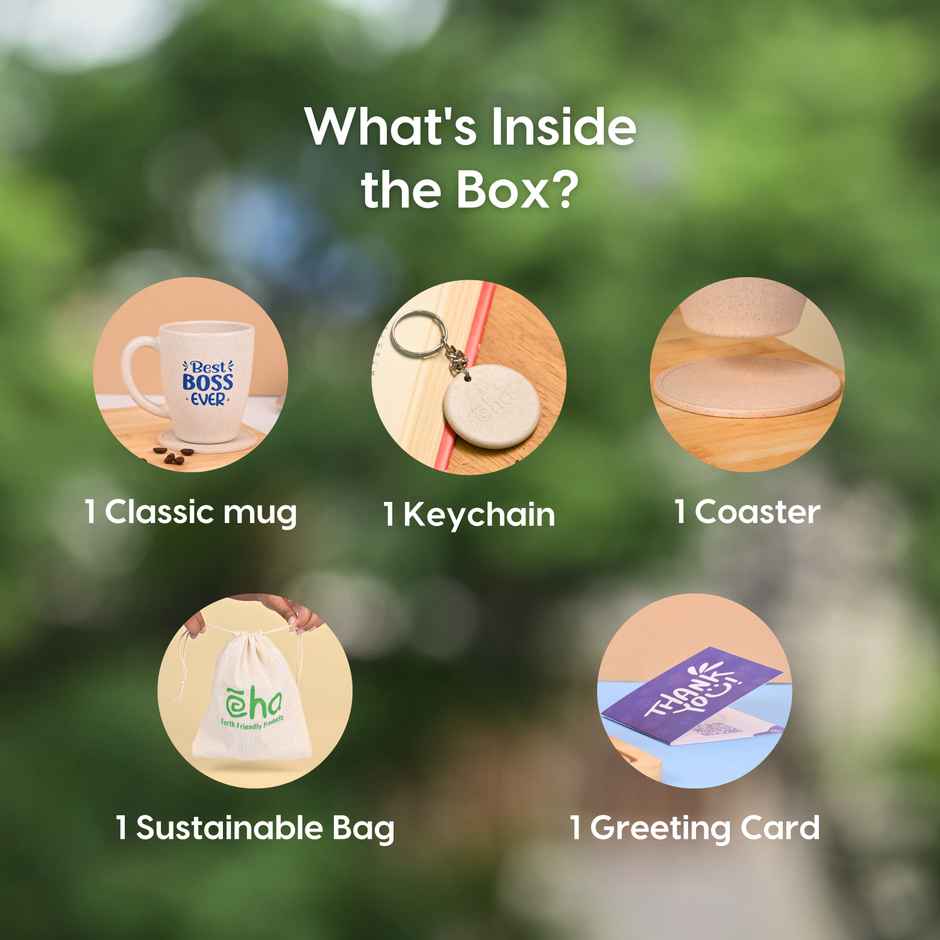 Eha Earth-Friendly Boss Gift | 300 ml Coffee Mug | Rice Husk | Sand Castle