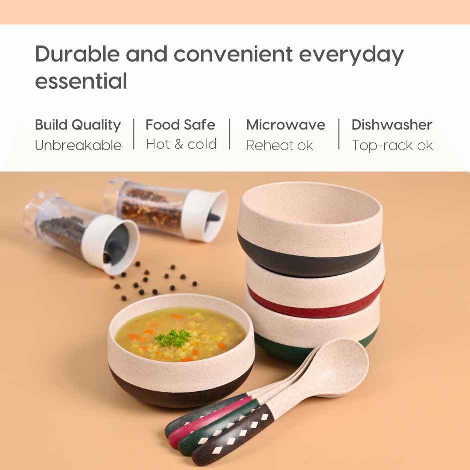 Eha Earth-Friendly Small Soup Bowls| 250 ml | Set Of 4 - Assorted