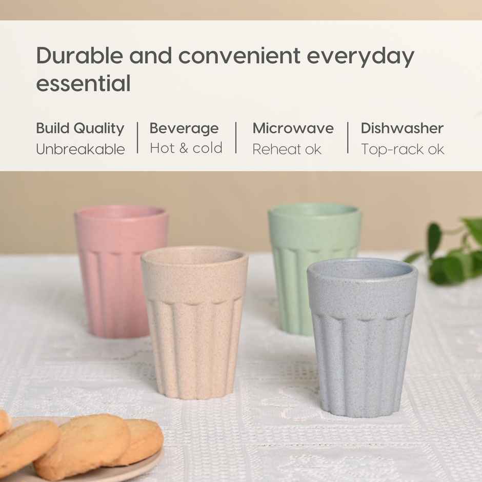 Eha Earth Friendly Tea & Coffee Cup | Rice Husk Biocomposite | Multicolour - 100 ml